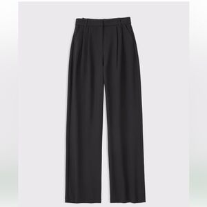 Abercrombie & Fitch Black Curve Love Sloane Tailored Wide Leg Pant